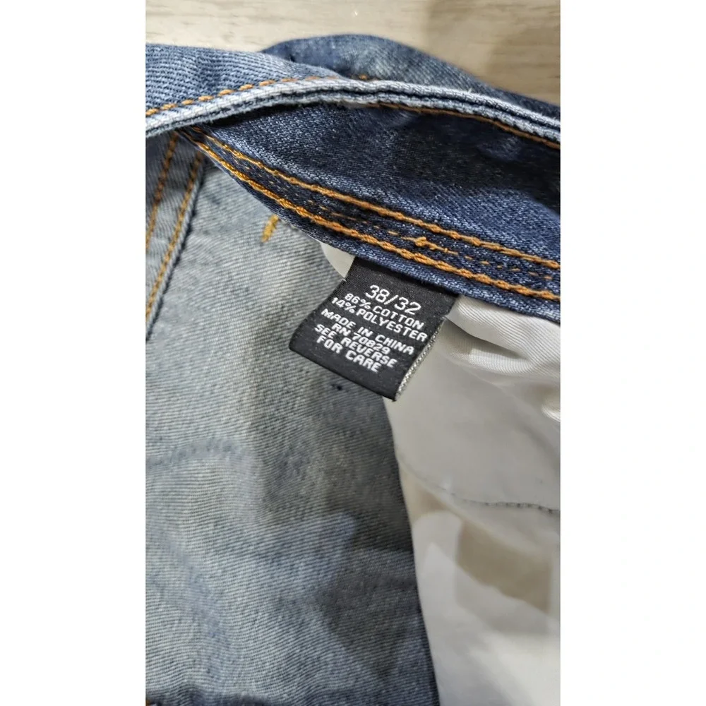 CJ Black Dark Wash Distressed  Denim Blue Jeans Men 38x32